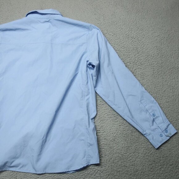 LL Bean Shirt Mens XL Blue No Fly Zone Safari Outdoor Vented Fishing Camp Pocket - Picture 12 of 15